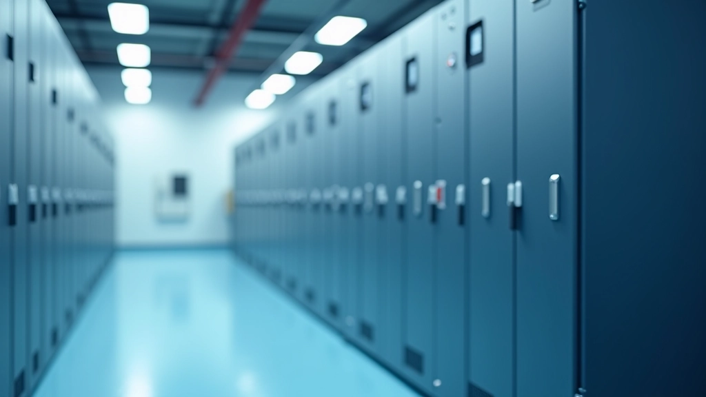 Verschiedene Speichertechnologien: Batterien, Wassertank für Pumpspeicher, Wasserstoff-Elektrolyse-Anlage in schematischer Darstellung